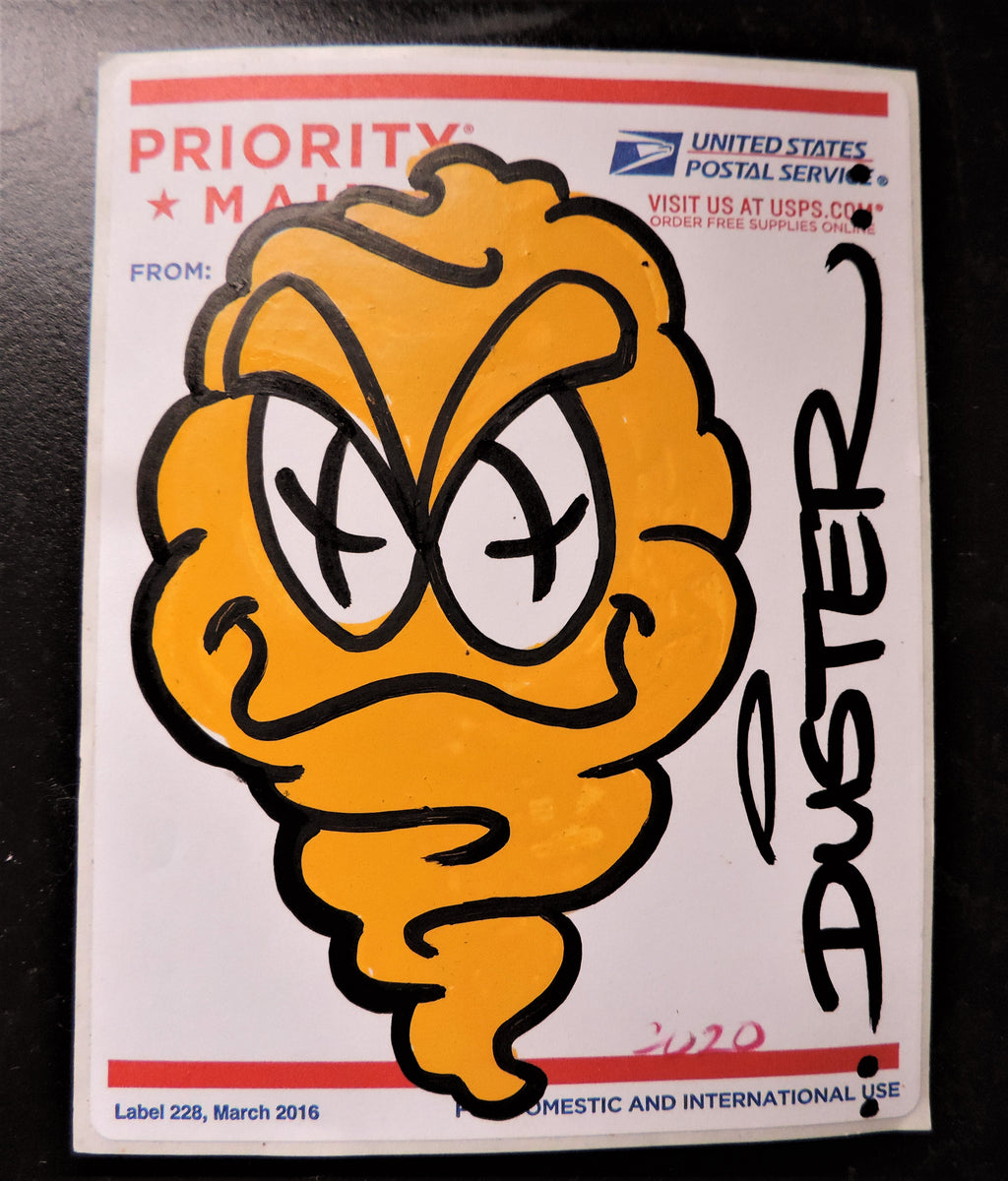 Original Yellow Dusty Devil on USPS Sticker Paper - 023
