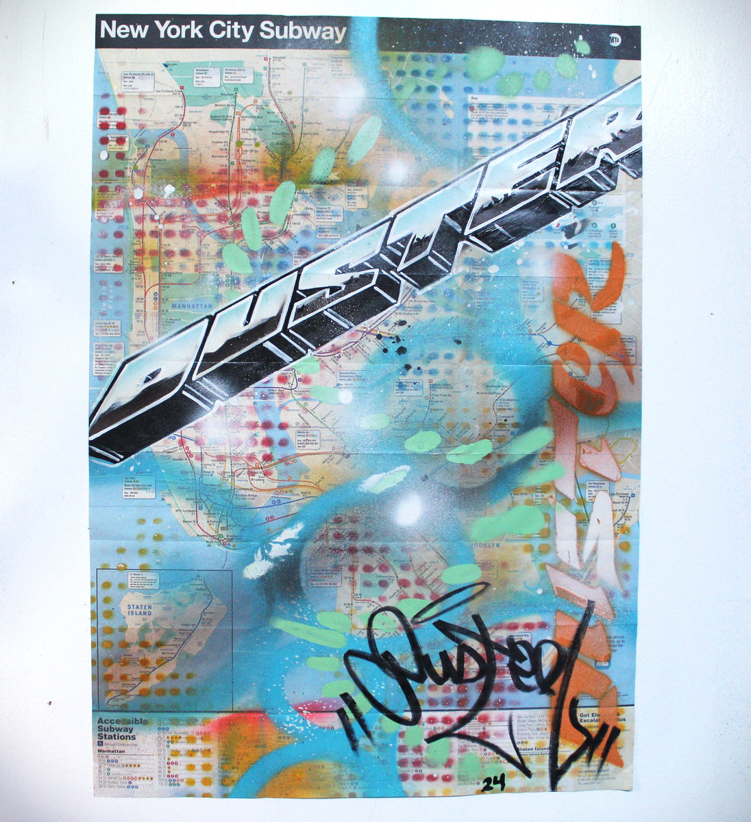 MTA NYC Subway Map - 068 - Artwork by Graffiti Legend Duster UA ...