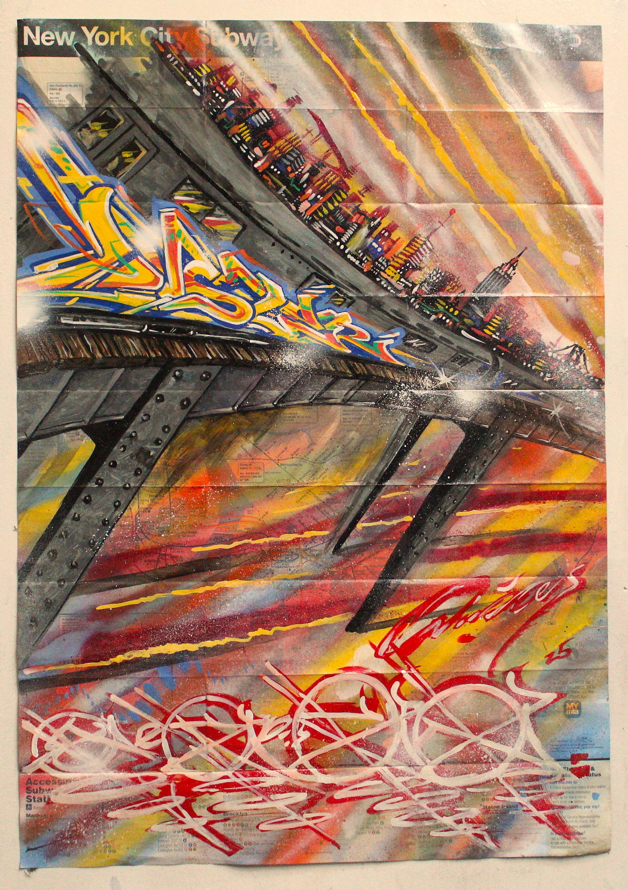 MTA NYC Subway Maps - Artwork by Graffiti Legend Duster UA