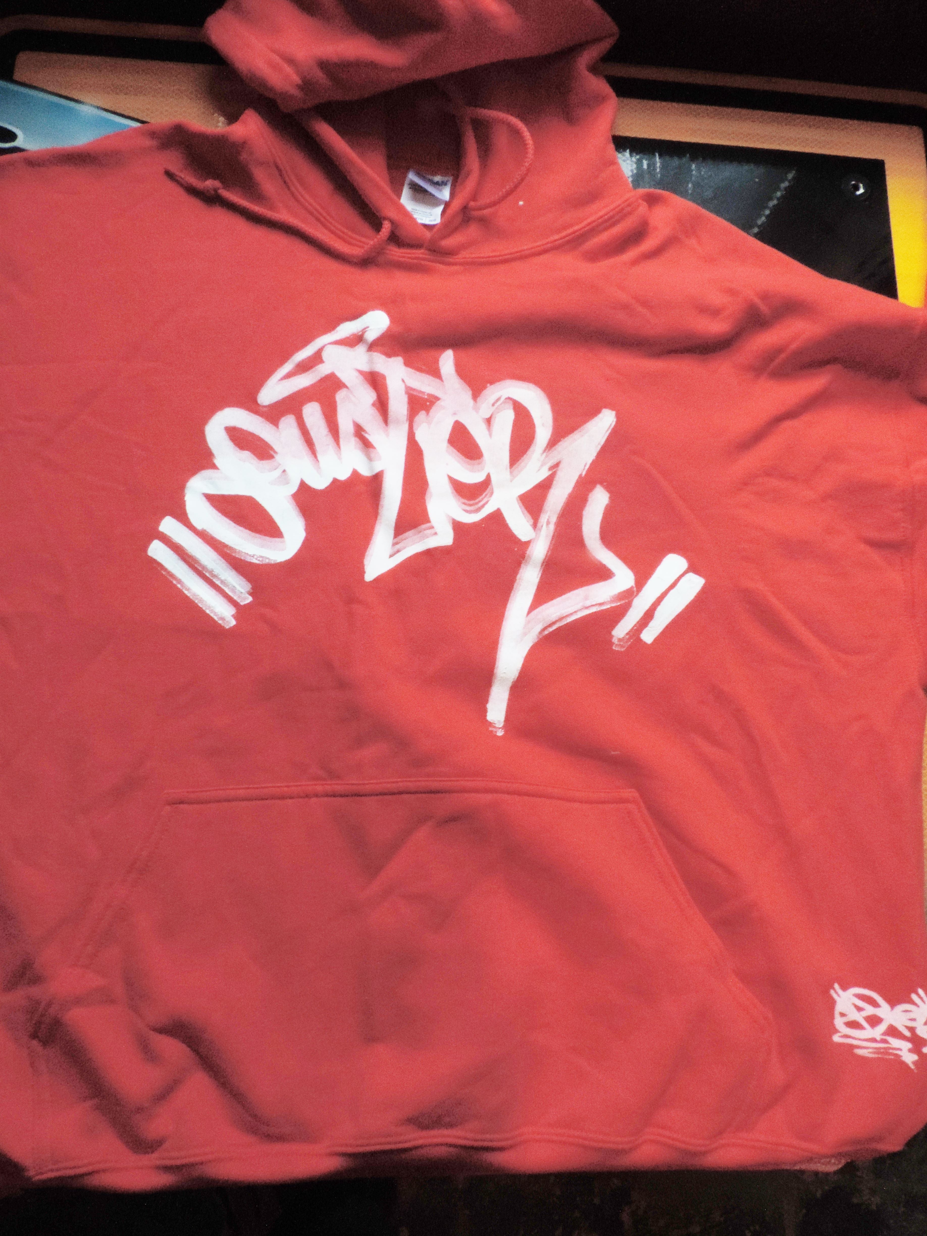 Duster XXL Hoodie Silk Screened Throwie and Tag