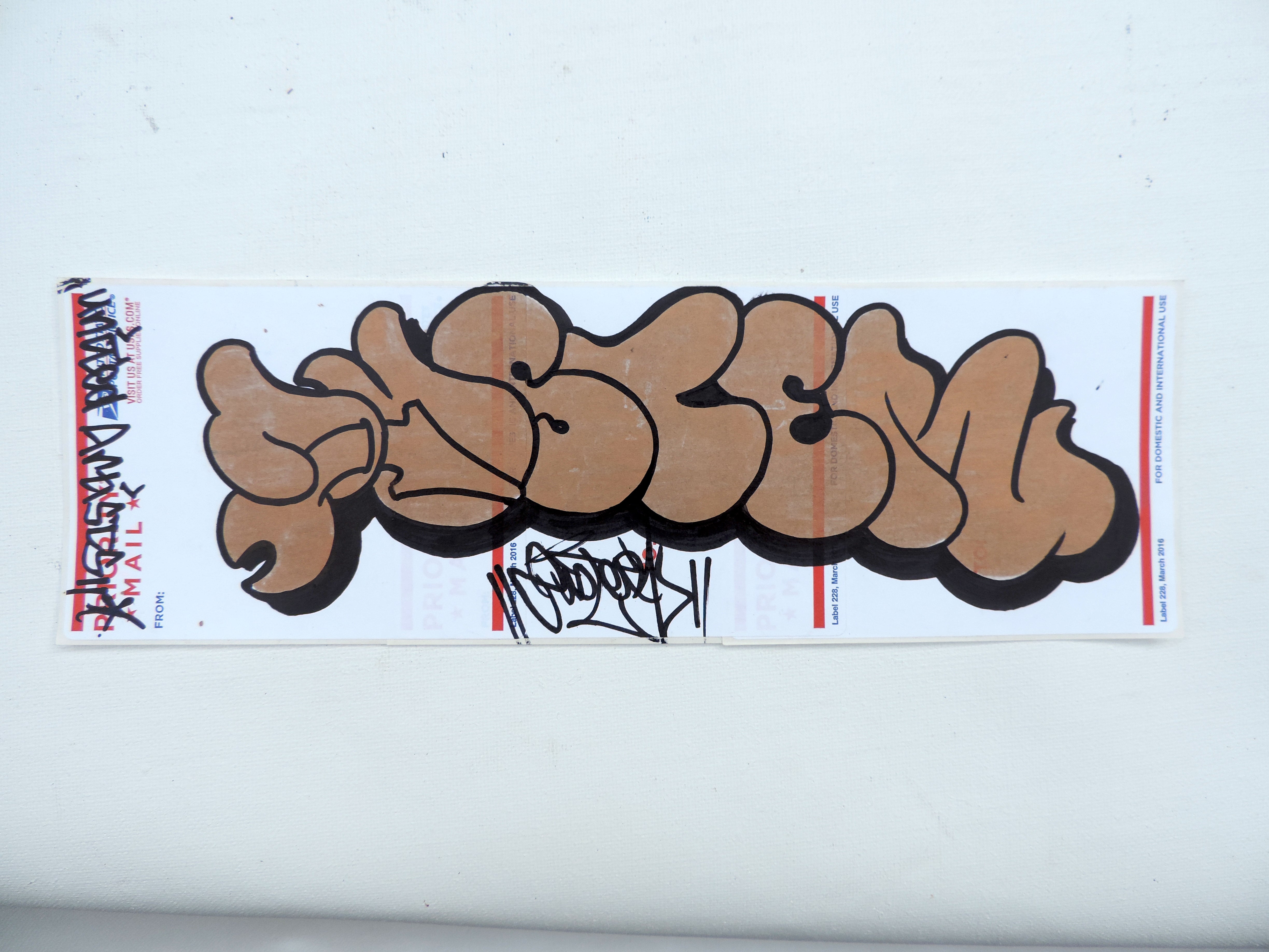 Original GOLD Duster Throwie on USPS Sticker Paper - 004