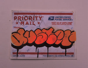 2022 ORANGE Duster Throwie on USPS Sticker Paper - 015